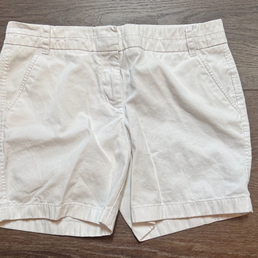 JCREW Women’s White Cotton chino Shorts